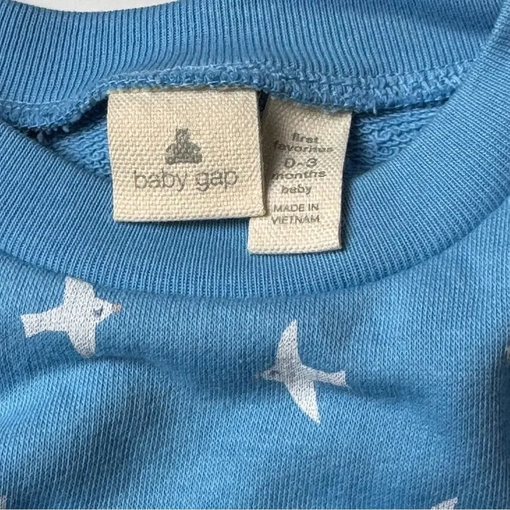 Baby Gap Bird Print Short Sleeve and Matching Short Set Sz  0-3M NWT